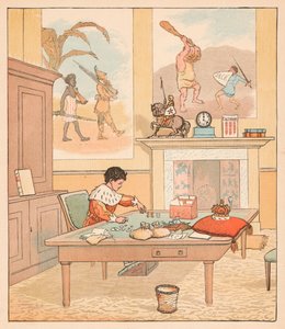 Kongen var i sit tællehus, tæller sine penge ud, 1880. af Randolph Caldecott