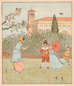 Tjenestepigen og Jenny Wren, 1880. af Randolph Caldecott