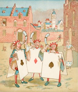 Hjerter Dame (farvelitografi) af Randolph Caldecott