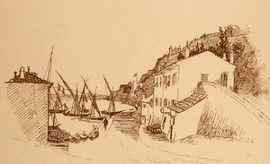lokal fransk fiskerby i det sydlige Frankrig c1884 af Randolph Caldecott