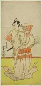 Skuespilleren Nakamura Nakazo I som Kudo Suketsune i skuespillet Edo no Fuji Wakayagi Soga, opført på Nakamura Theatre i den første måned, 1789 af Rantokusai Shundo