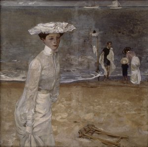 På stranden (olie på lærred) (se også 164323)