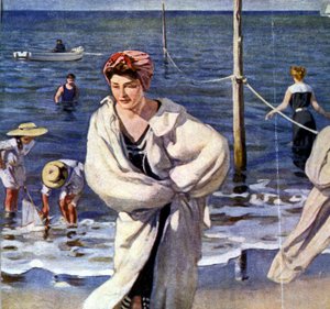På havnefronten, illustration af Raoul du Gardier (1871 - 1952).