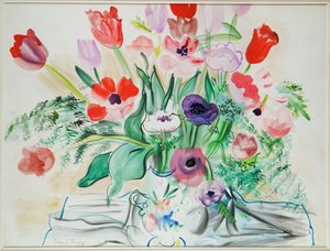 Anemones et tulipes (akvarel på papir) af Raoul Dufy