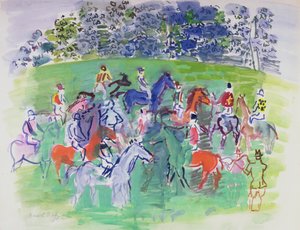 Ved væddeløbene, ca. 1930-50 (gouache) af Raoul Dufy
