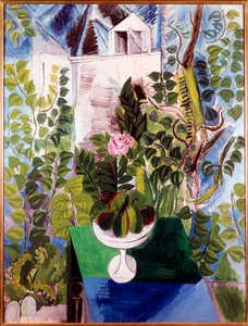 Hus og have (lyserød indeni). Maleri af Raoul Dufy (1877-1953)