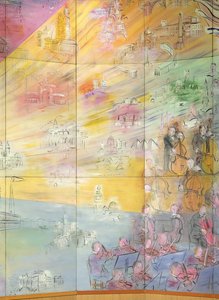 La Fee Electricite, detalje af venstre side, der forestiller et orkester af Raoul Dufy
