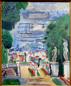 Le parc de Saint Cloud, 20. århundrede (olie på lærred) af Raoul Dufy