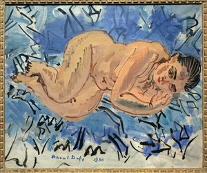 Nøgen kvinde. Maleri af Raoul Dufy (1877-1953), olie på lærred af Raoul Dufy
