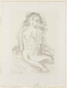 Nøgen lytter til en muslingeskal af Raoul Dufy