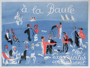 Plakat med reklame for badebyen La Baule af Raoul Dufy