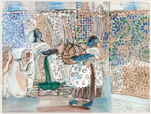 Reception with the Pasha of Marrakech (gouache, akvarel og blyant på papir) af Raoul Dufy