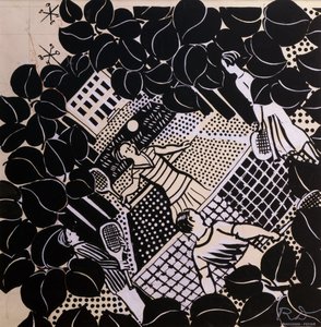 Tennis (pen  blæk og gouache på papir) af Raoul Dufy