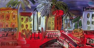 Musikpavillonen på torvet, Hyeres, ca. 1938 (panel) af Raoul Dufy
