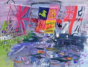 Regattaen i Henley, ca. 1933 (gouache) af Raoul Dufy