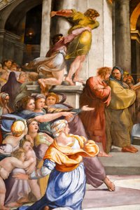 Udvisning af Heliodorus fra templet, detaljer. 1511-1512 (fresko) af Raphael