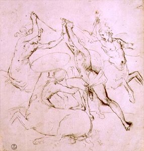 Hercules kæmper mod kentaurerne (pen og blæk) af Raphael