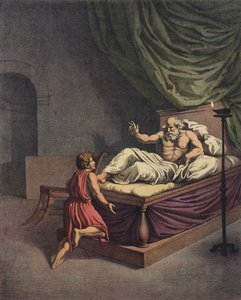 Samuel går til Eli efter at have hørt en stemme kalde hans navn (farve litho) af after Raphael