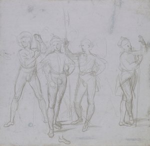 Gruppe på fire stående soldater, c1503. af Raphael