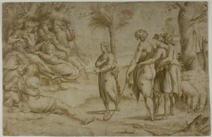 Joseph forklarer sine drømme for sine brødre af Raphael