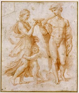 Mercury tilbyder udødelighedens bæger til Psyche af Raphael