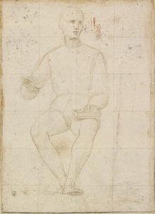 Studie af en siddende mand, begyndelsen af det 16. århundrede af Raphael