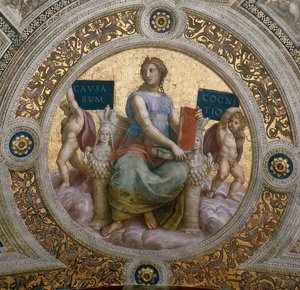 Filosofien. Loftfresco i Stanza della Segnatura, ca 1510-1511. af Raphael