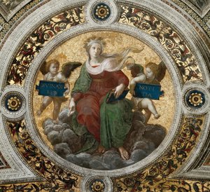 Teologi. Loftfresco i Stanza della Segnatura, ca 1510-1511. af Raphael