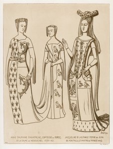 Anne Dauphine, grevinde af Forez og frue af Nedouchel, 1370-80. Jacqueline de Lagrange, hustru til Jean de Montagu, mester i Frankrig, 1409. af Raphael Jacquemin