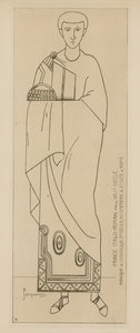 Prins italiensk-romersk. Slutningen af ​​det 8. århundrede. Mosaik i basilikaen St. Cecilia, på kirkegården i St. Sixtus i Rom. af Raphael Jacquemin