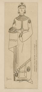 Italiensk-romersk prinsesse. Slutningen af ​​det 8. århundrede. Mosaik af basilikaen St. Cecilia, ved katacmoberne i Rom. af Raphael Jacquemin