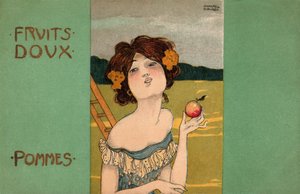 Æbleplukning, ca. 1900 (illustration) af Raphael Kirchner