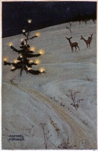 juletræ i sneen