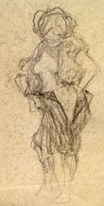 Nøgenstudie, ca. 1905 (tegning) af Raphael Kirchner