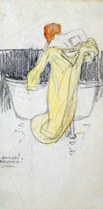 Rødhåret kvinde ... på badeværelset, c1900-1917