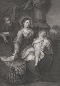 Den Hellige Familie, med Kristusbarnet sovende i Jomfruens skød, ca. 1778-86 af Raphael Morghen