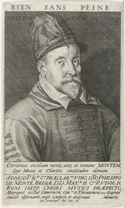 Portræt af komponisten Philippe de Monte 1521-1603, 1594 af Raphael Sadeler the Elder