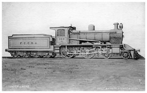 4-4-0 tender motor, damplokomotiv bygget af Kerr, Stuart og Co, begyndelsen af det 20. århundrede. af Raphael Tuck
