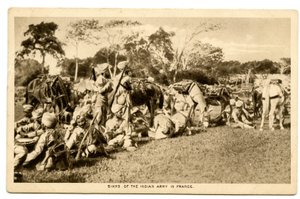 Sikher fra den indiske hær i Frankrig, 1914-15 (sepia foto) af Raphael Tuck and Sons