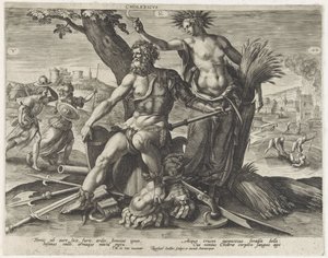 Kolerisk temperament (titel på objekt) Vier temperamenten (serietitel) af Raphaël Sadeler (I)