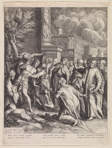 Opdragelse af Lazarus af Raphaël Sadeler (I)