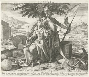Spanien med Juno og Mars Hispania (titel på objekt) Allegoriske fremstillinger af europæiske lande (serietitel)