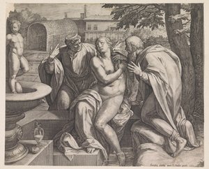 Susanna og de ældste af Raphaël Sadeler (I)