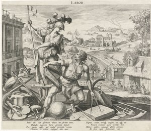 Arbejdspræget modenhed Labor (titel på objekt) The Four Ages (serietitel) af Raphaël Sadeler (I)