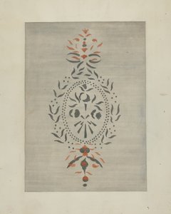 Detalje af stencileret væg, ca. 1937. af Ray Holden