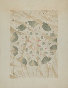 Detalje af stencileret væg, ca. 1937. af Ray Holden