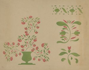 Stencil vægdekoration, ca. 1936. af Ray Holden
