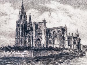 Katedral (trækul) af Raymond Bonnefon