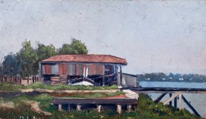 Edge of the Estuary (olie på træ) af Raymond Bonnefon