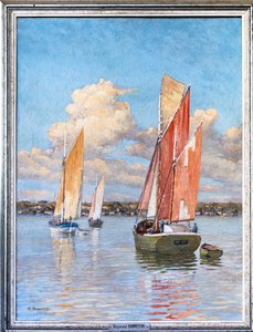 Gabarres ved Girondes flodmunding (olie på træ)